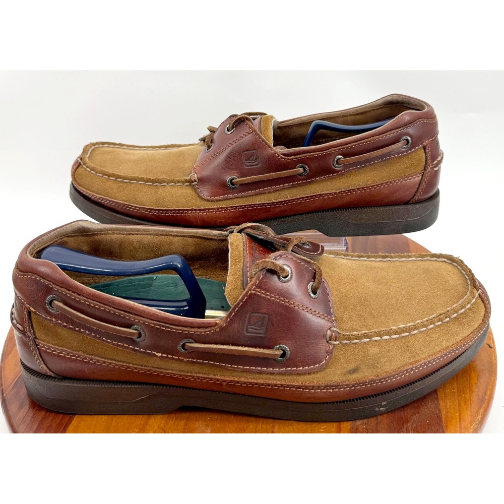 Sperry Mens Mako Collection Top-Sider 2 Eye Suede Leather Moc Shoes 13 Loafers